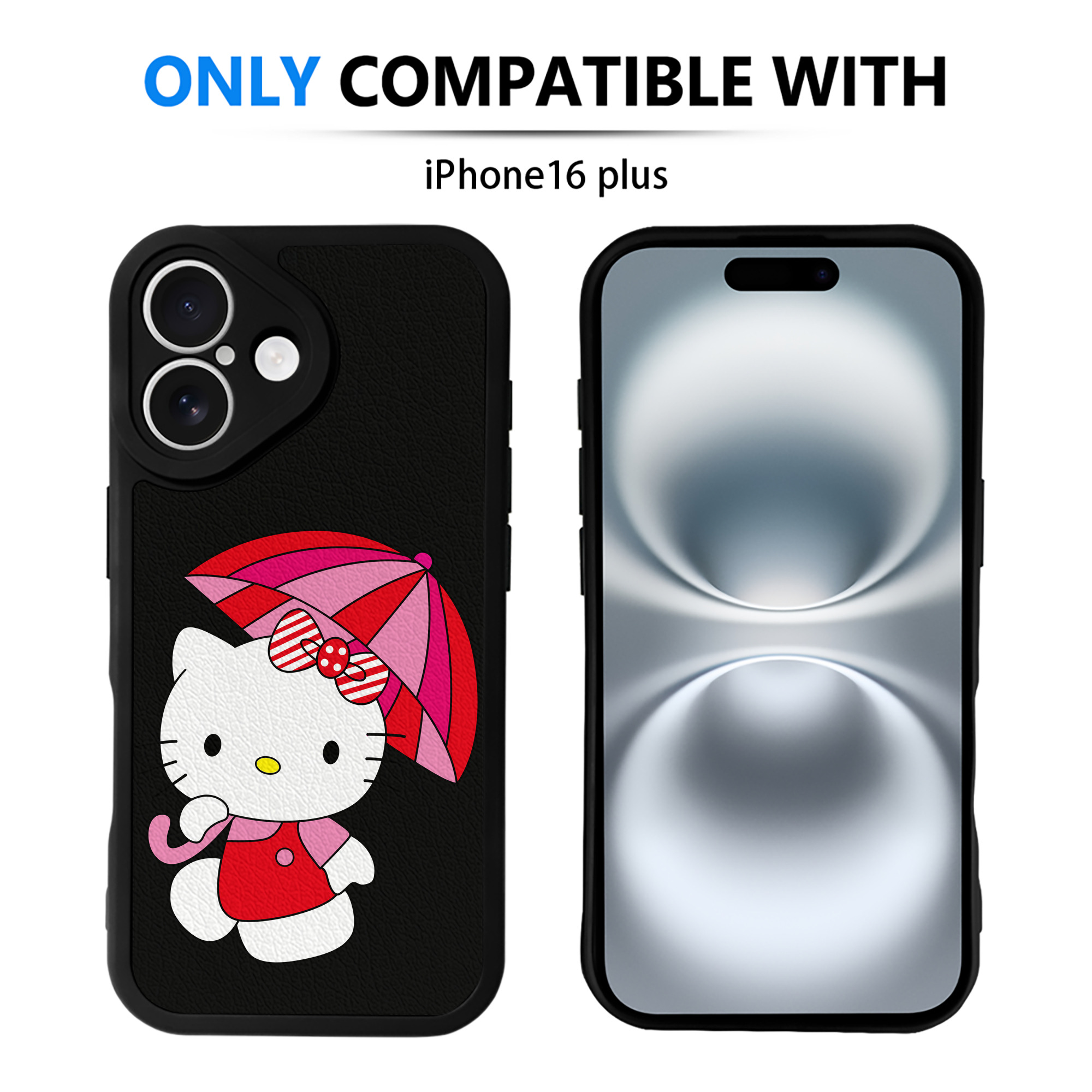 （画像用） Hello Kitty ハローキティ 【iPhone 16シリーズ対応】シリコンスマホケース（レザー調） 材質：シリコン